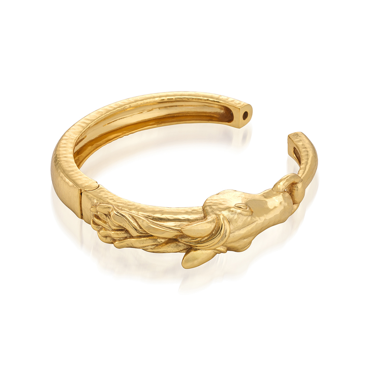 Equestrian Horsehead Hinged Bangle