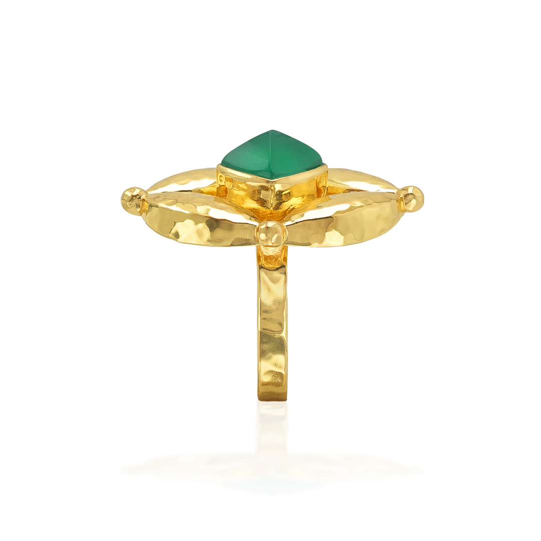 Mystic Eye Ring, Green Onyx
