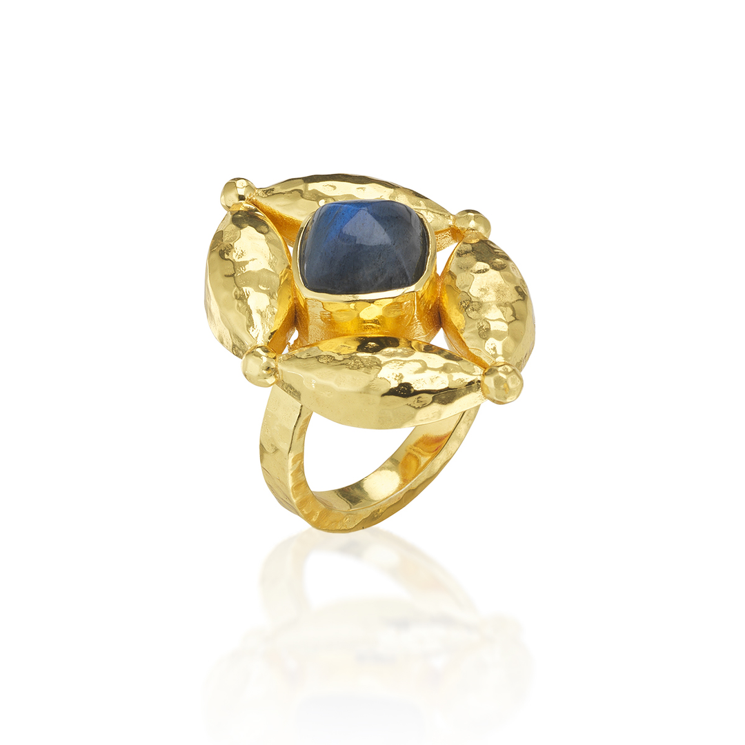 Mystic Eye Ring, Blue Labradorite
