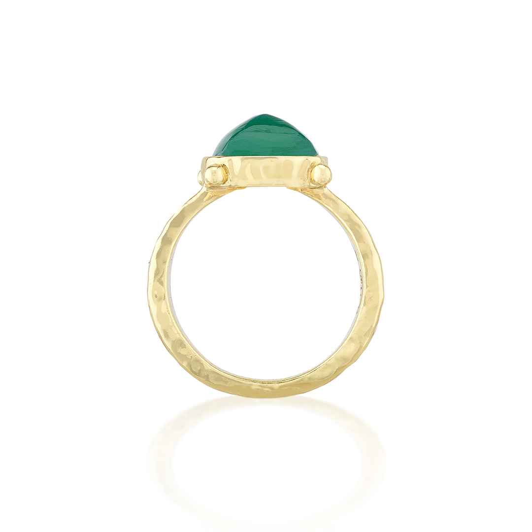 Mystic Eye Gem Ring, Green Onyx