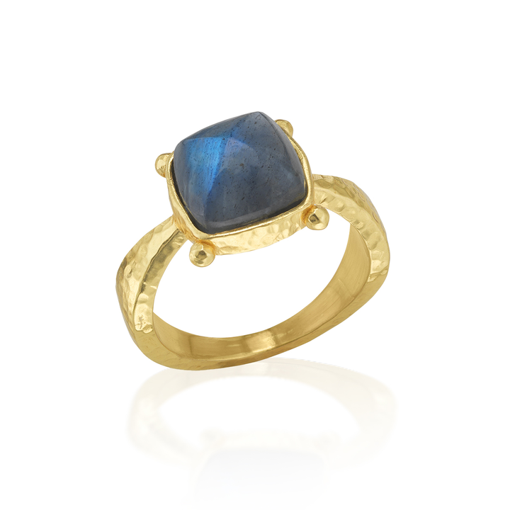 Mystic Eye Gem Ring, Blue Labradorite