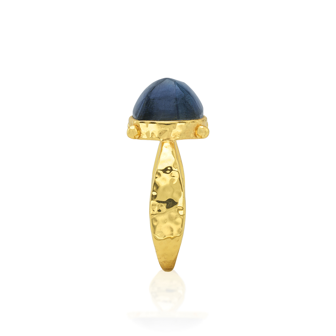 Mystic Eye Gem Ring, Blue Labradorite