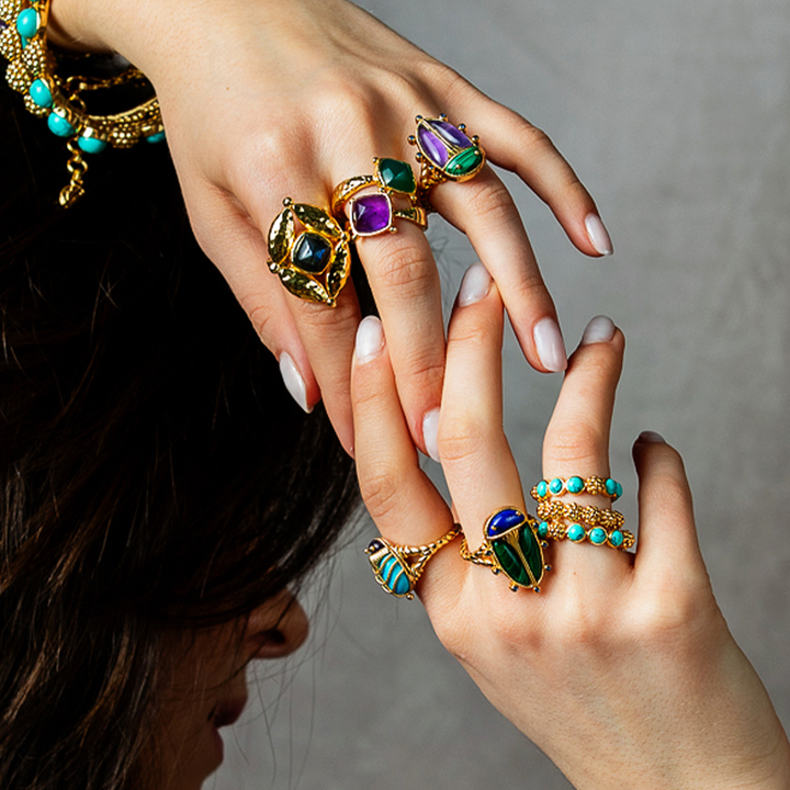 Mystic Eye Gem Ring, Amethyst