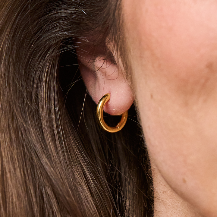 Scarab Huggie Charm Earrings, Gold