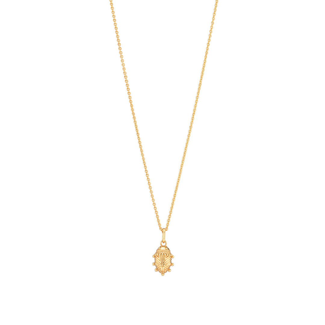 Scarab Petite Charm Necklace 16"+2", Gold