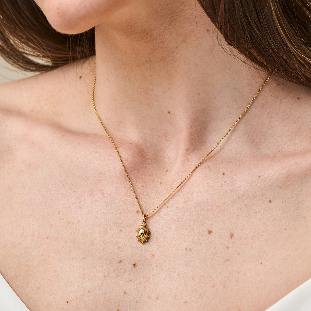 Scarab Petite Charm Necklace 16"+2", Gold
