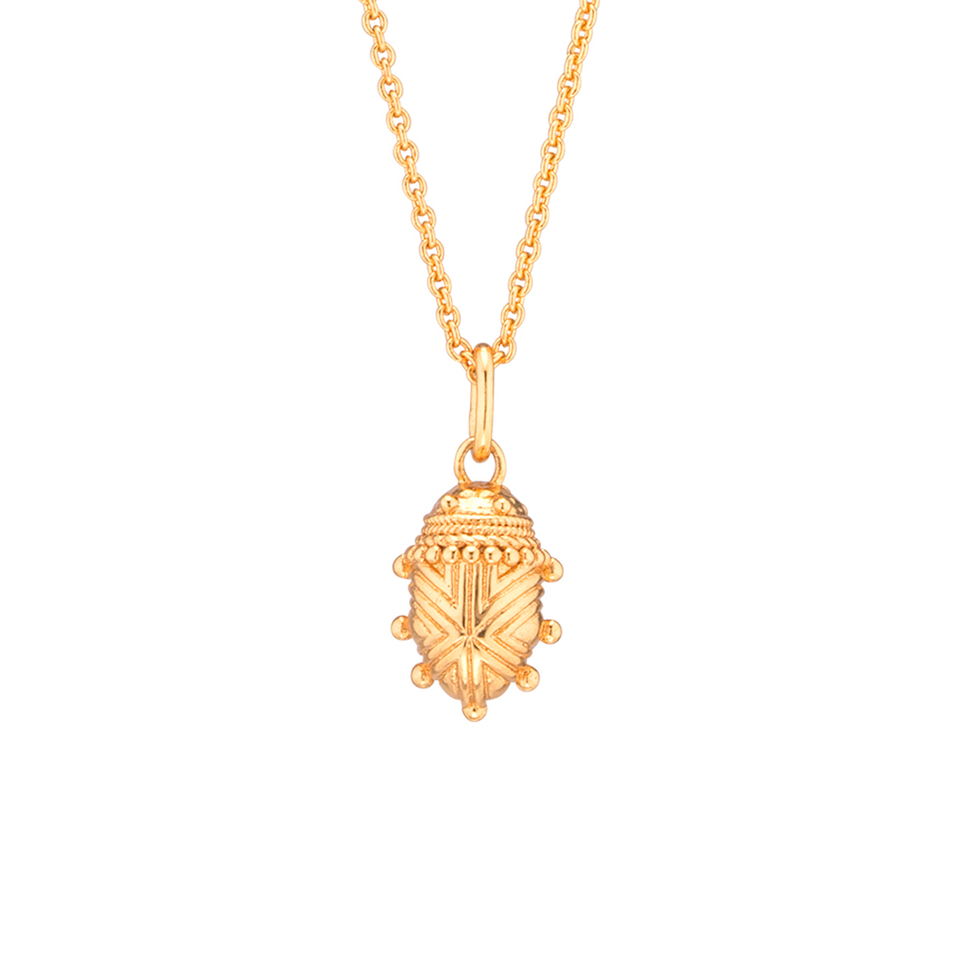 Scarab Petite Charm Necklace 16"+2", Gold