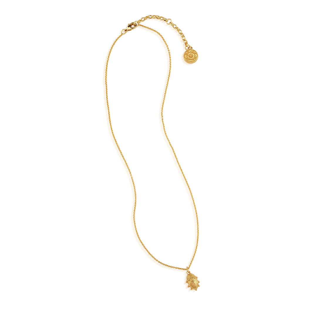 Scarab Petite Charm Necklace 16"+2", Gold