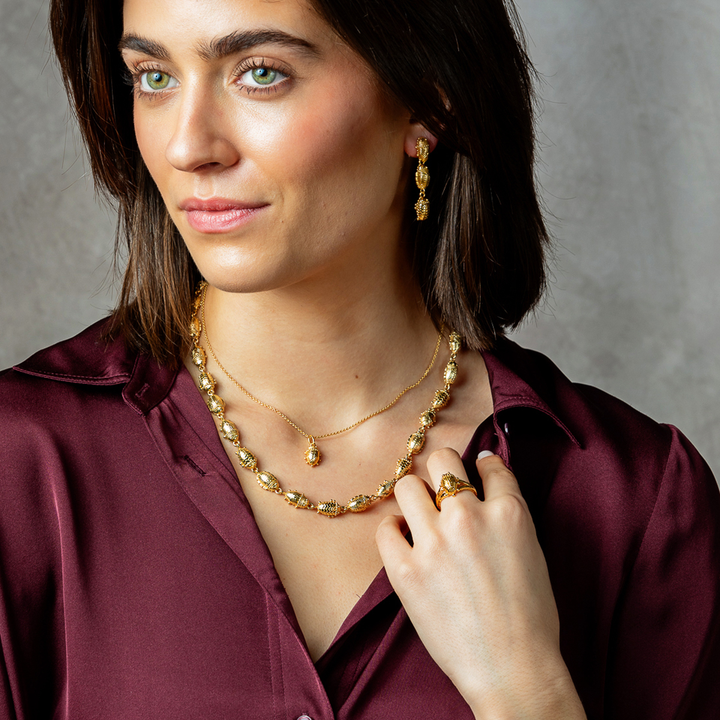 Scarab Petite Charm Necklace 16"+2", Gold