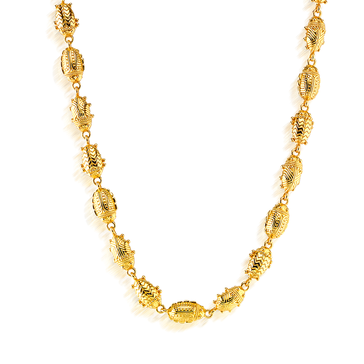 Scarab Petite Linear Link Necklace, 18"+1", Gold