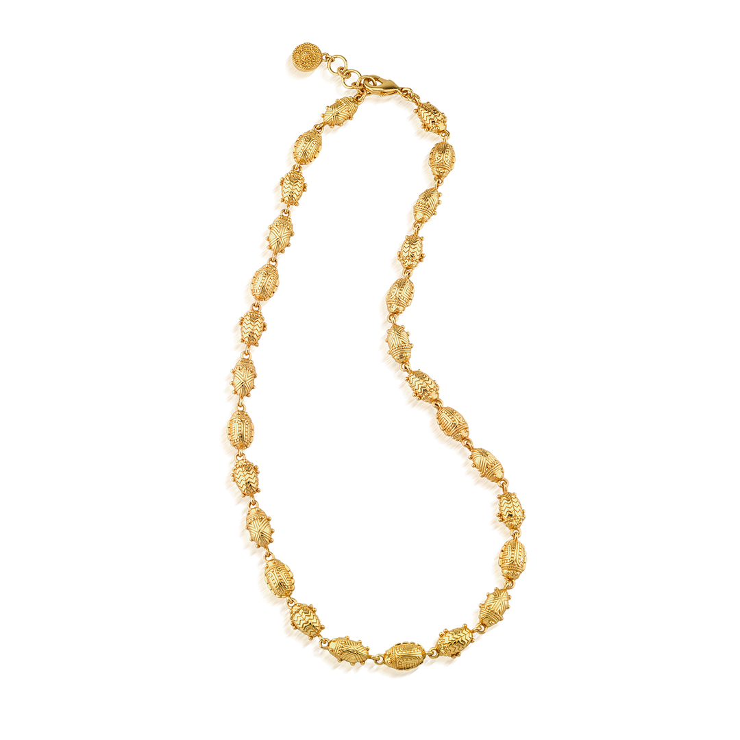 Scarab Petite Linear Link Necklace, 18"+1", Gold