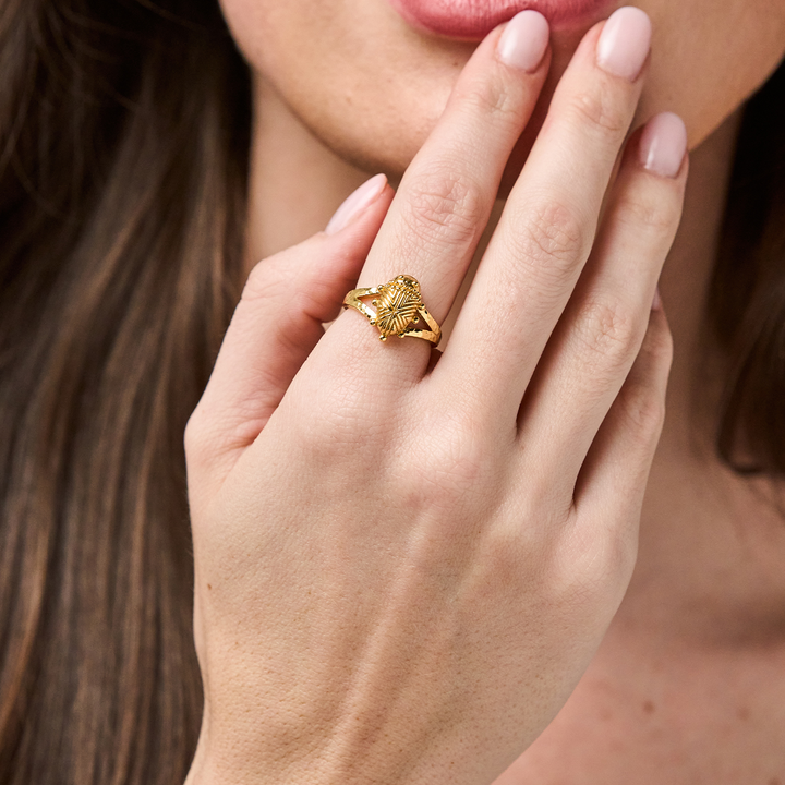 Scarab Gilded Ring, Gold