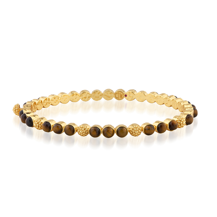 Berry Gem Petite Hinged Bangle, Tiger's Eye