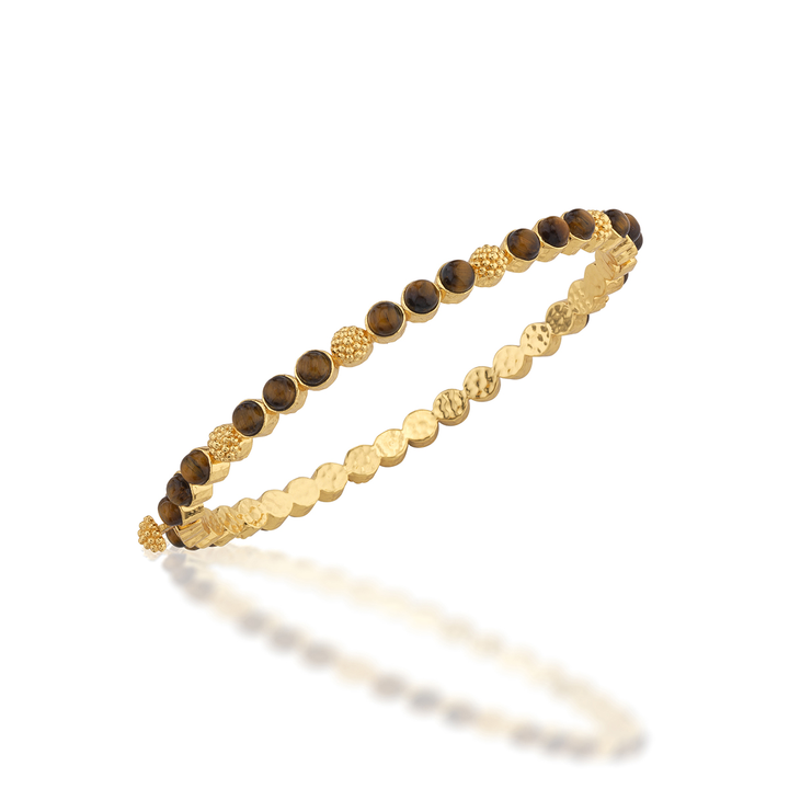 Berry Gem Petite Hinged Bangle, Tiger's Eye