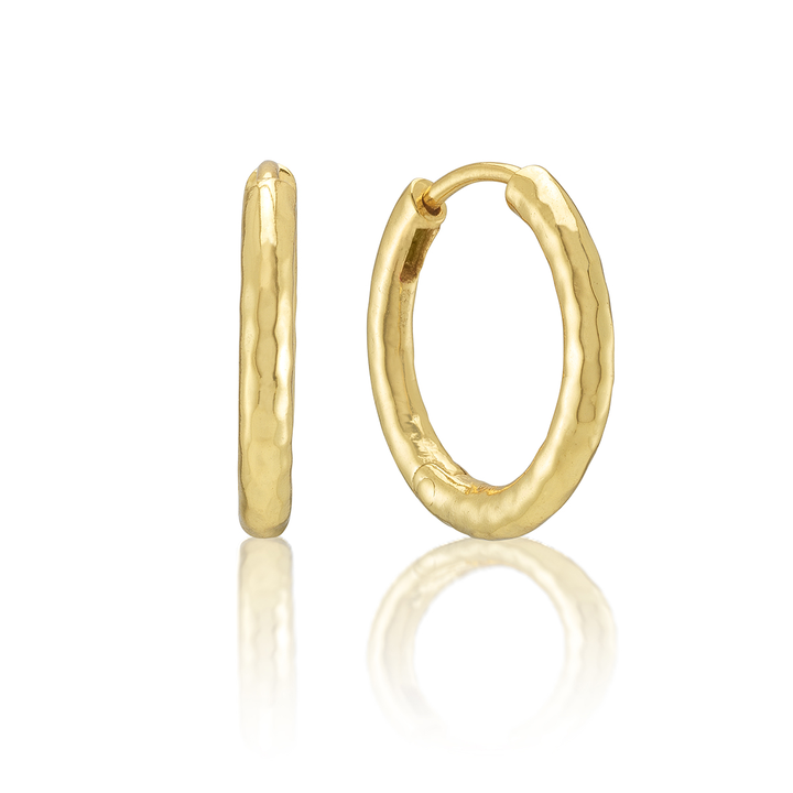 Berry Clover Hoop Earrings w/ Double Sided Charm, MOP