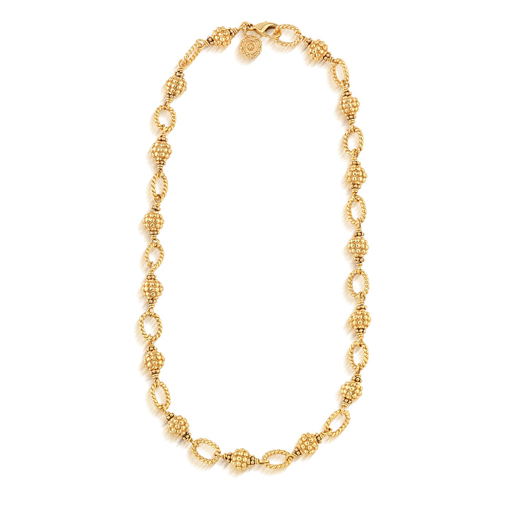 Gold necklacewith gold berry beads