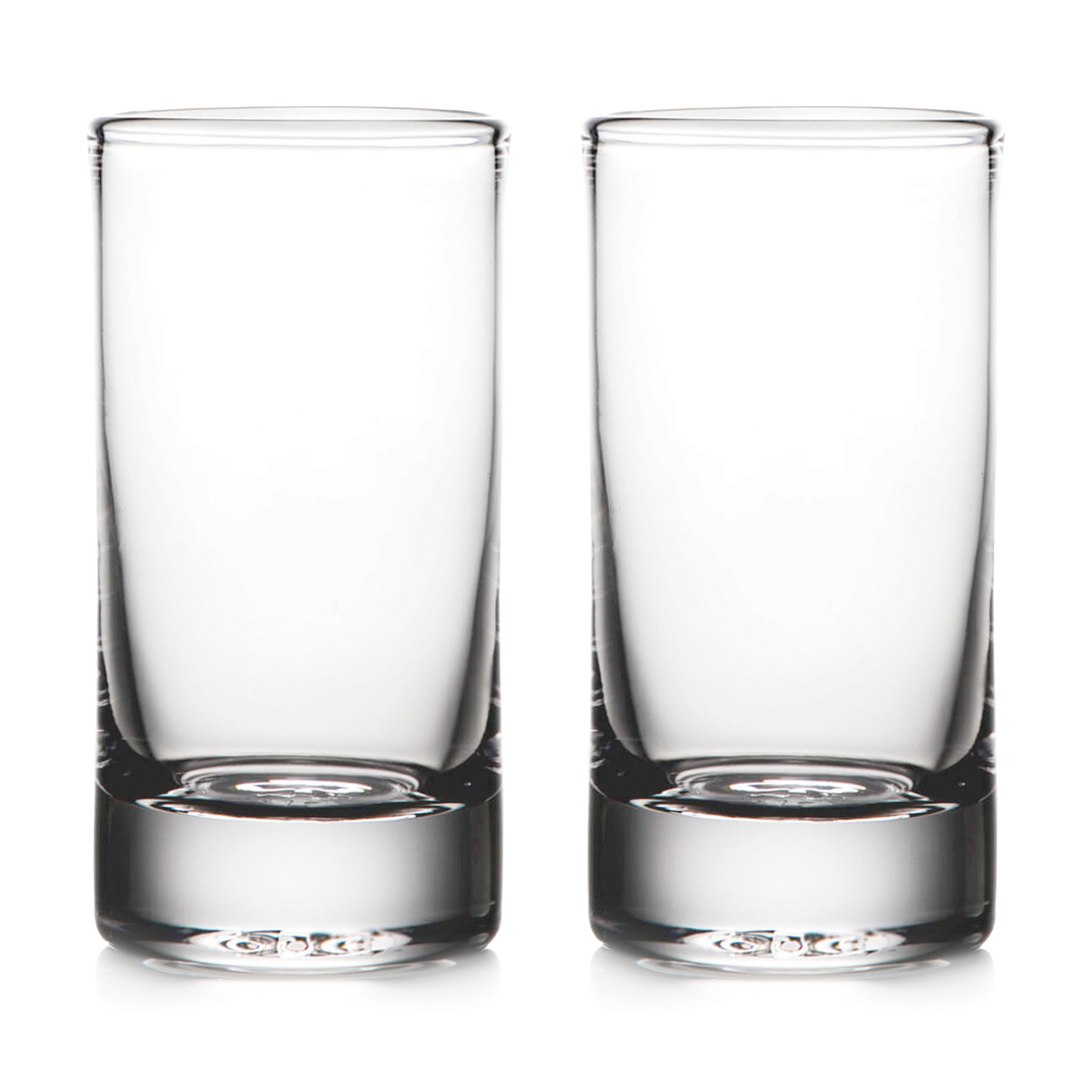 Two clear highball glasses 