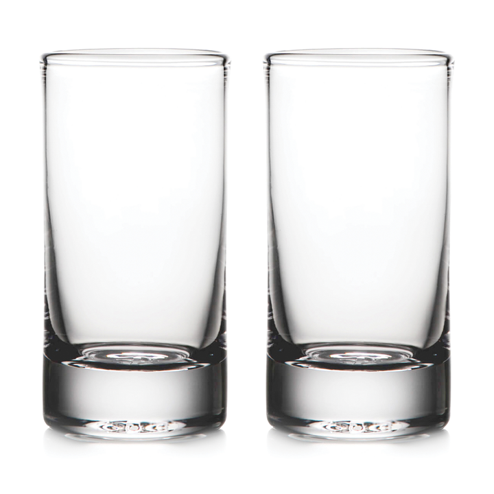 Two clear highball glasses 