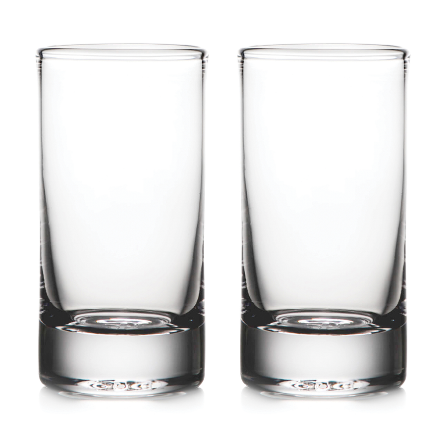 Two clear highball glasses 