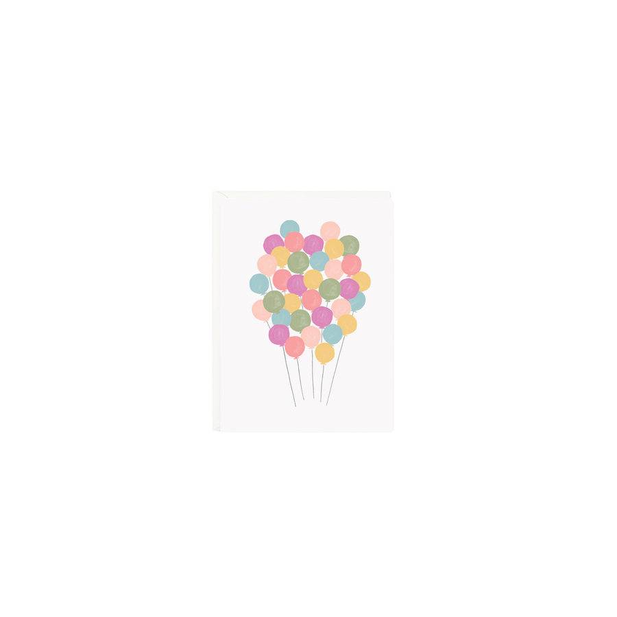 A gift enclosure card with an illustration of balloons