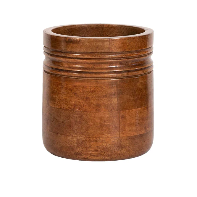 Wooden utensil crock 