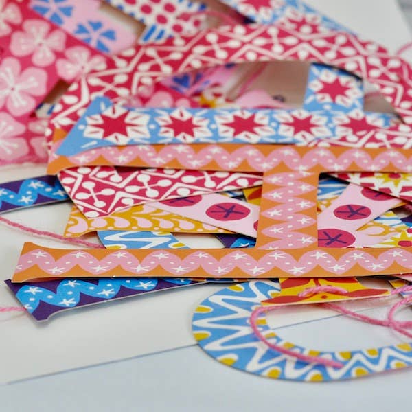 colorful cutout letters for a happy birthday banner