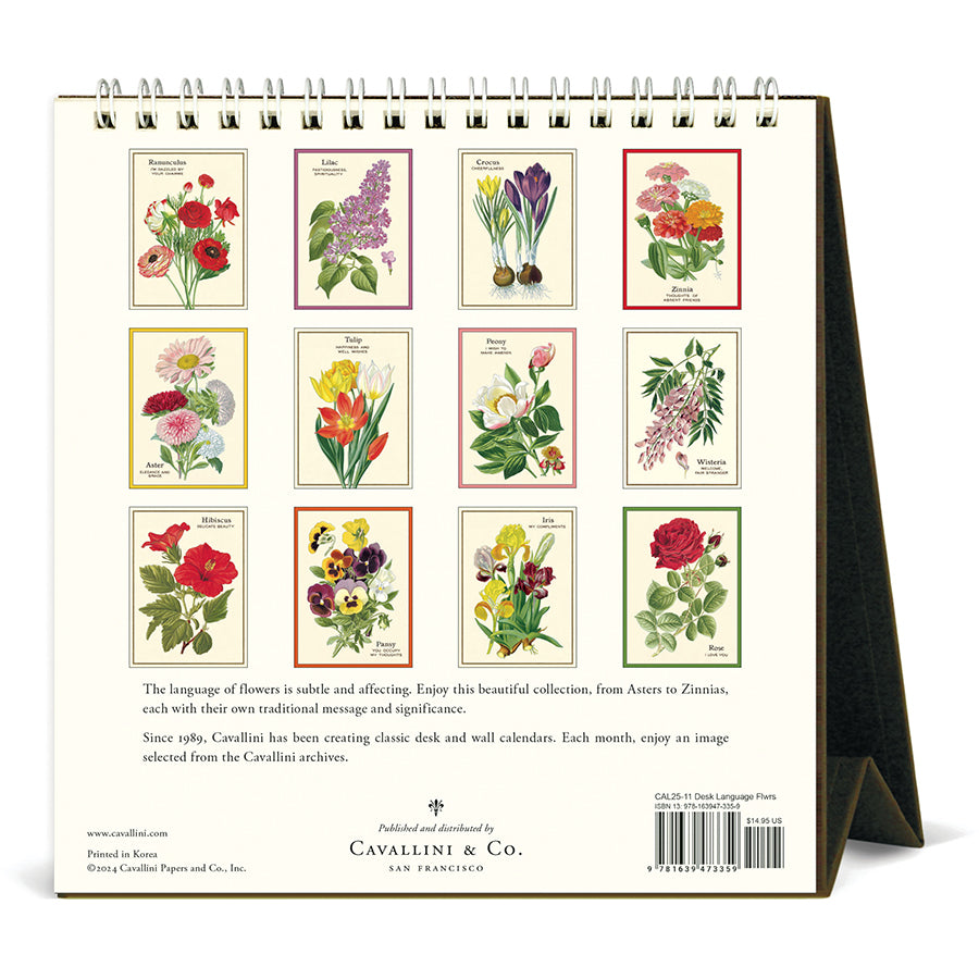 Language of Flowers 2025 Desk Calendar