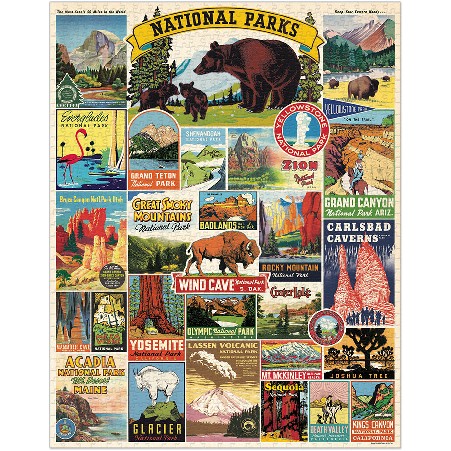 National parks puzzle completed by cavallini and co