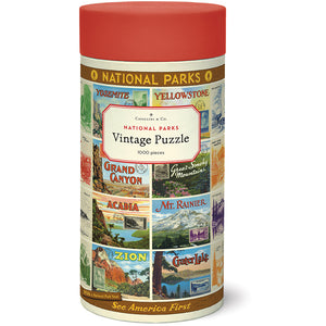 Cavallini and co vintage puzzle container national parks