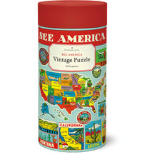 Load image into Gallery viewer, cavallina and co puzzle see america in tube container
