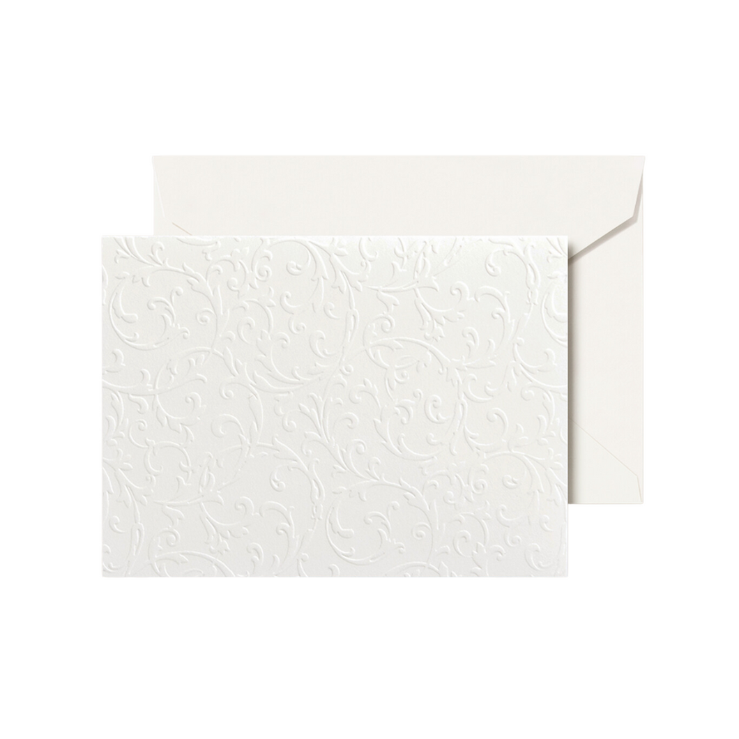 Crane & Co. Blind Embossed Pearl White Notes