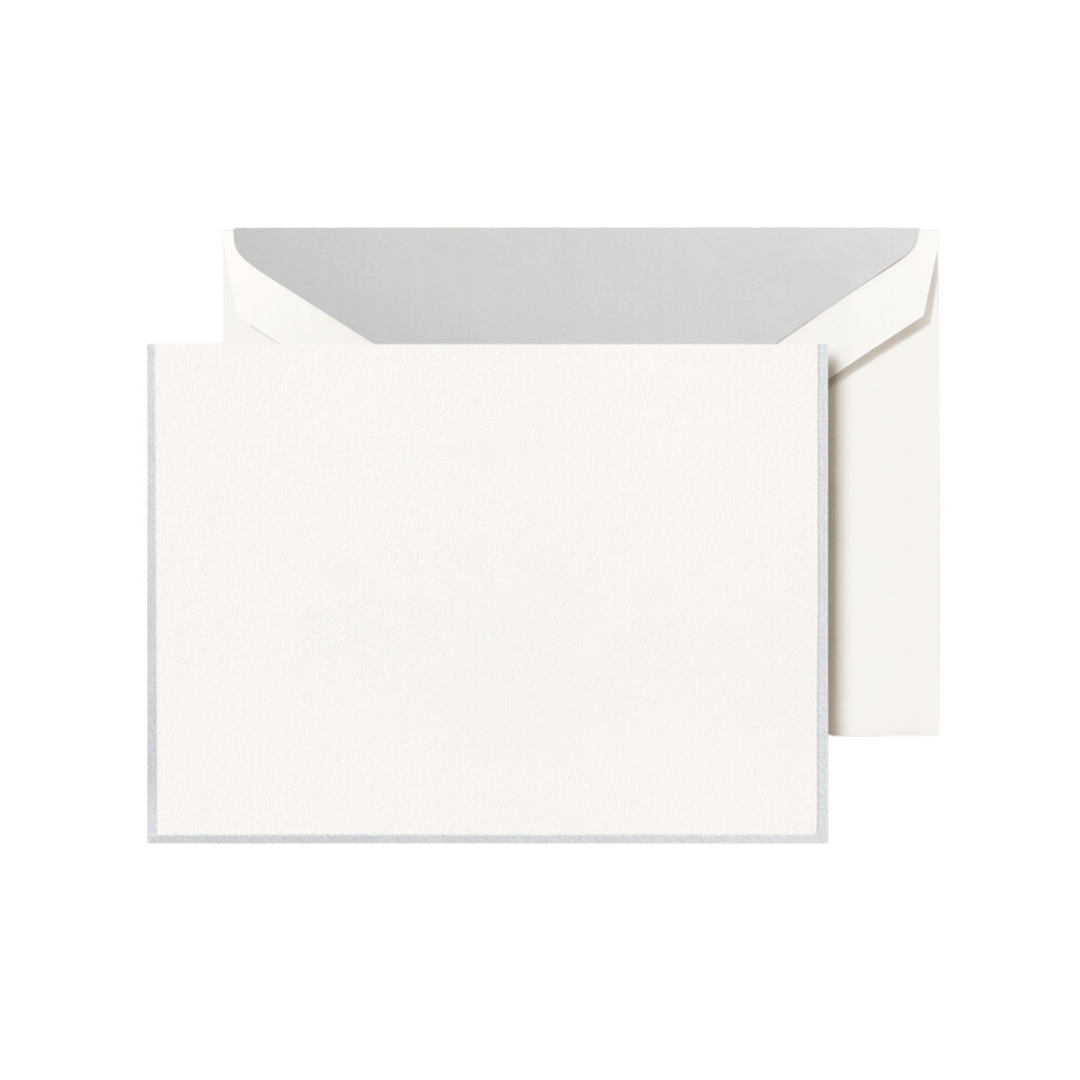 Crane & Co. Silver Border Pearl White Notes