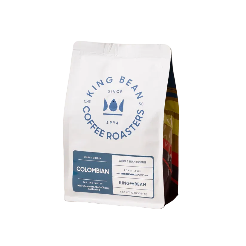 King Bean Coffee Roasters Colombian coffee bag 
