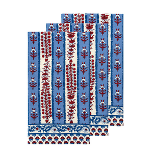 couleur nature Avignon Red & Blue Tea Towel set
