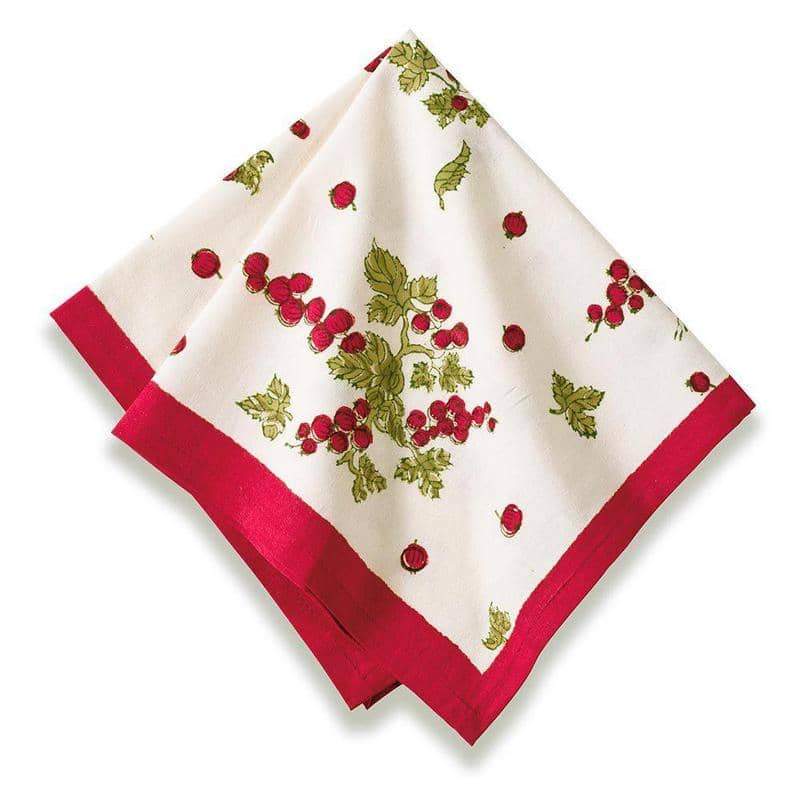 couleur nature Gooseberry Red & Green Napkin folded