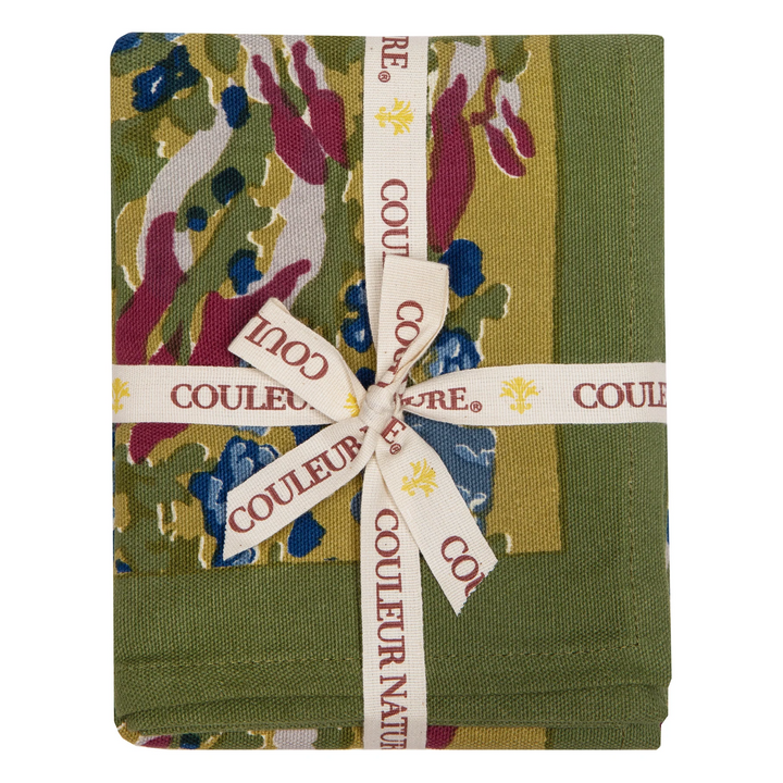 couleur nature jardin blue and vert tea towel