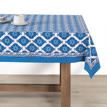 Load image into Gallery viewer, Couleur Nature Azulejo Blue Tablecloth
