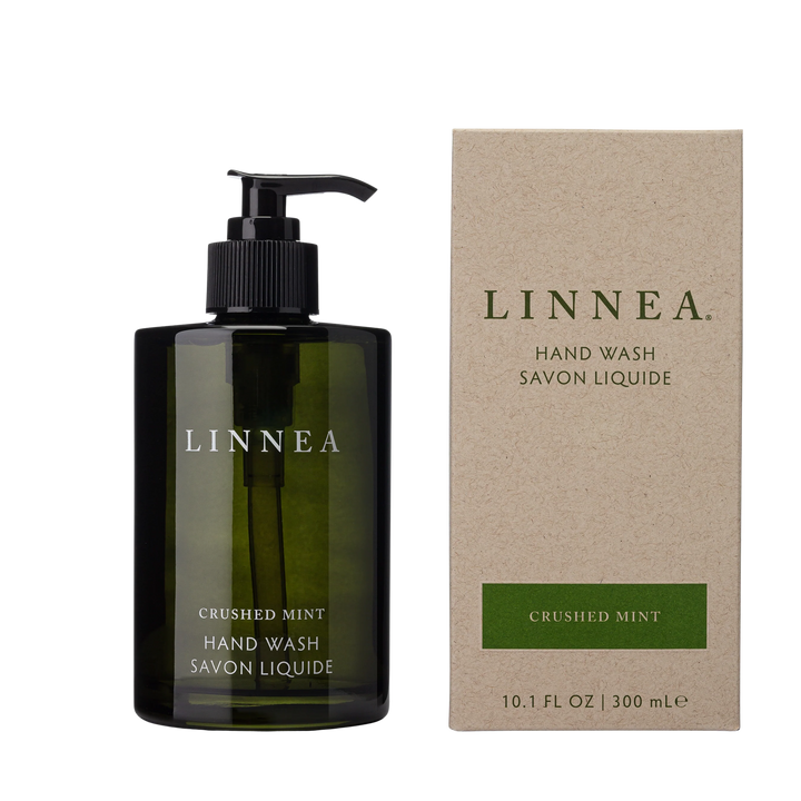 LINNEA crushed mint hand wash bottle and packaging