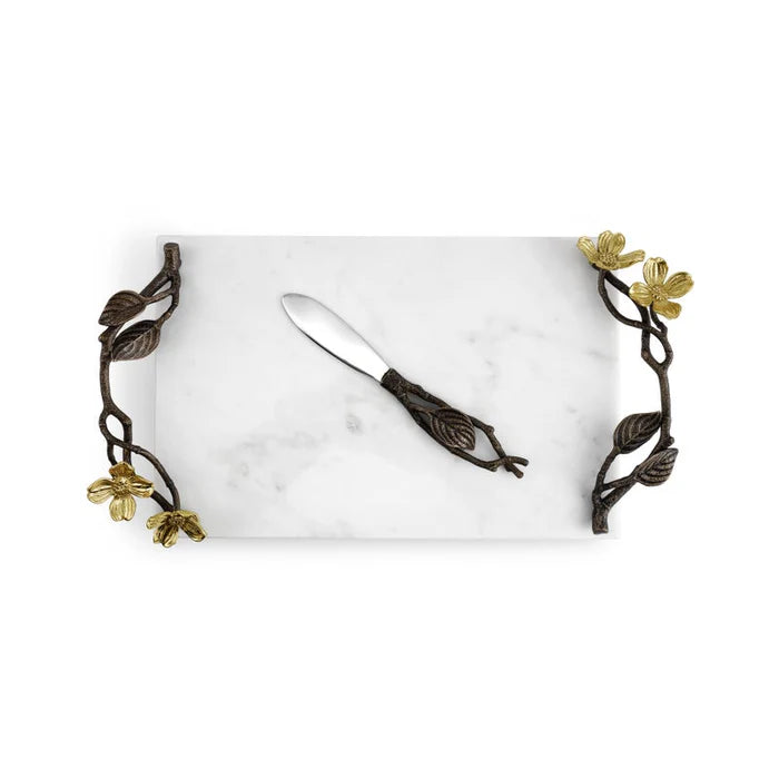 Michael Aram Dogwood Cheese Board & Knife, Small