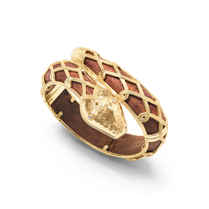 Gold and brownsnake shaped  bracelet