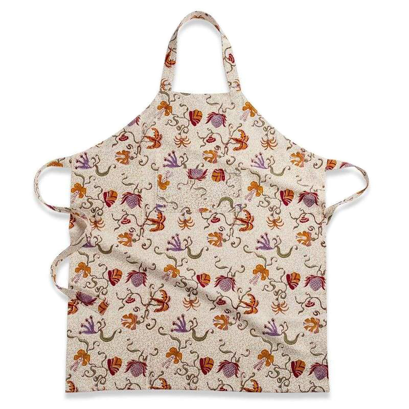 Decorative apron with colorful pattern on a white background