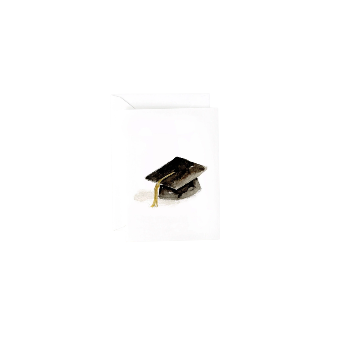 Graduation cap illustration on a gift enclosure card