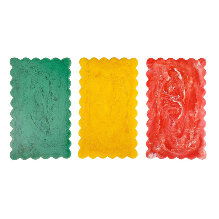 Green Scallop Resin Charcuterie Board 14x8"