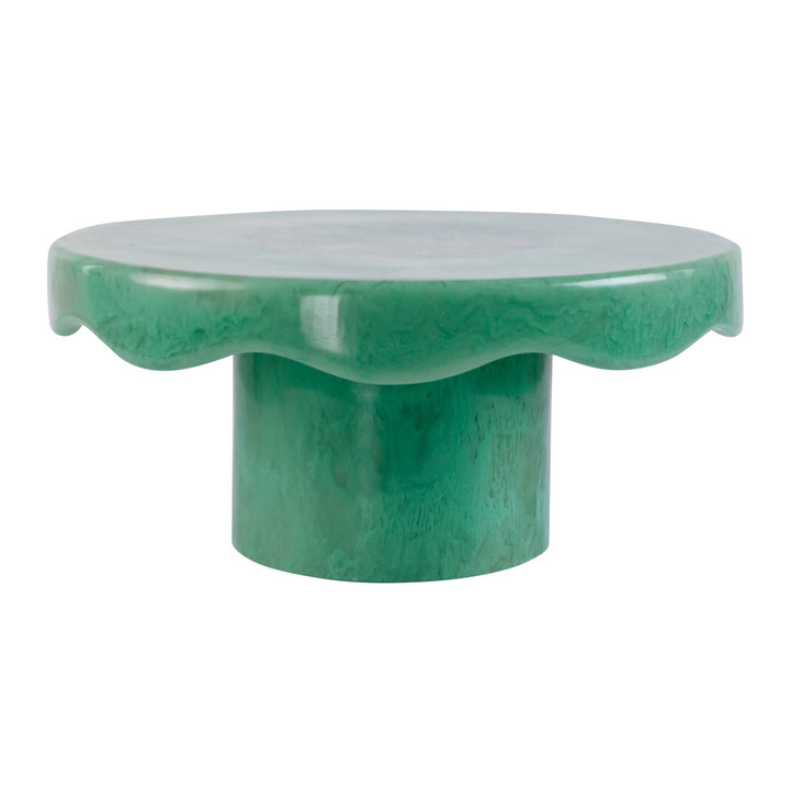Green Scallop Resin Cake Stand