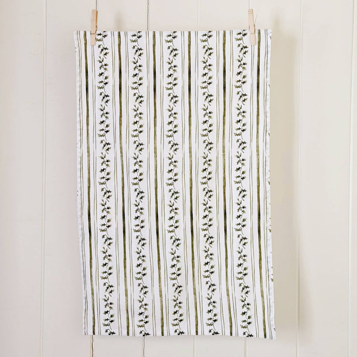 Holly Stripe Cotton Tea Towel