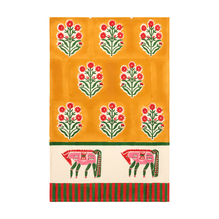 Cheval Nomade Mustard & Green Tea Towel