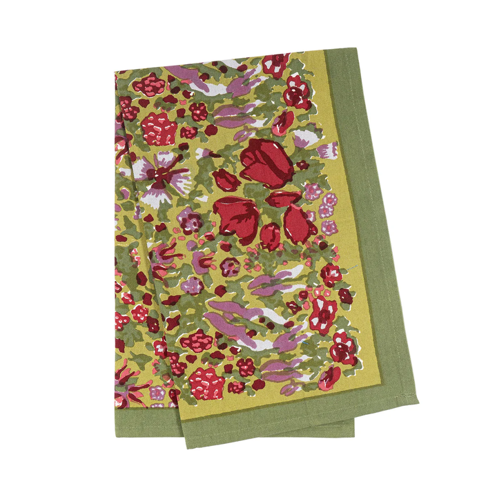 Floral patterned napkins on a white background