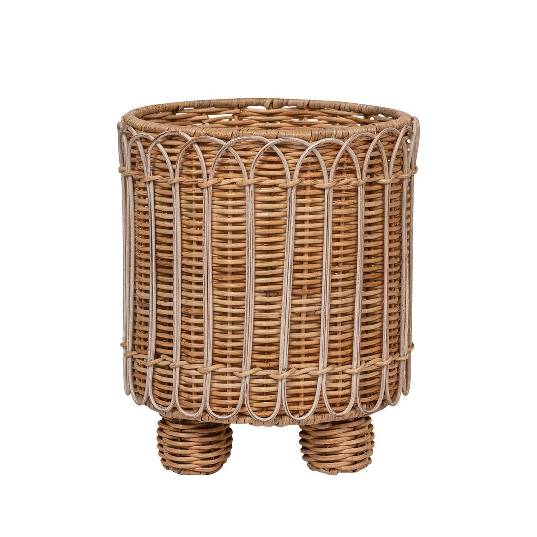 Juliska Provence Rattan Whitewash Round Planter