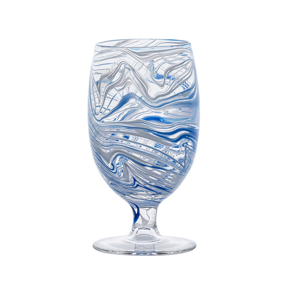 Juliska Puro Marbled Blue Goblet