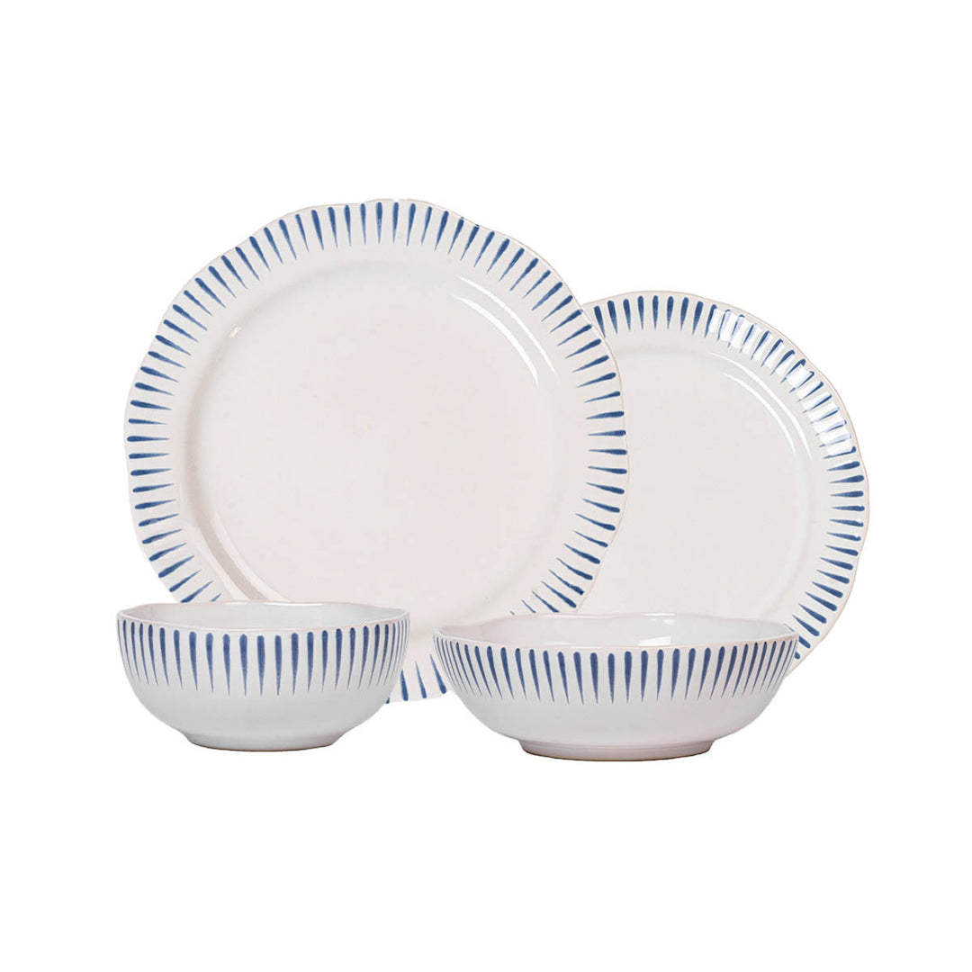 Juliska Sitio Stripe Delft Blue 4 Piece Place Setting